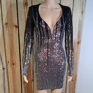 Fashion Nova Sequin Mini Dress "The Rundown" Size S Party New Years Sequins